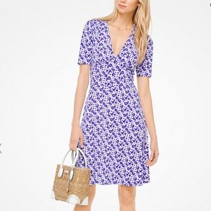 Michael Kors Purple Floral Midi Dress